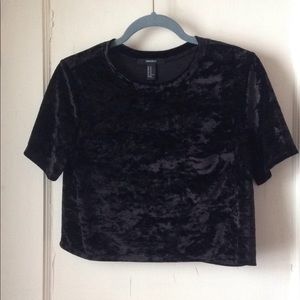 Forever 21 velvet crop top